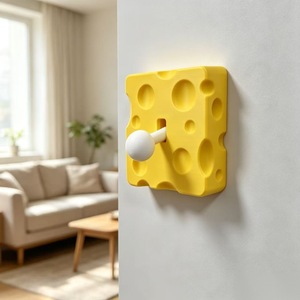Autocollant de protection créatif en forme de fromage pour interrupteur de type 86, autocollant mural étanche pour panneau de prise domestique pour dissimuler les imperfections - Product Image 4