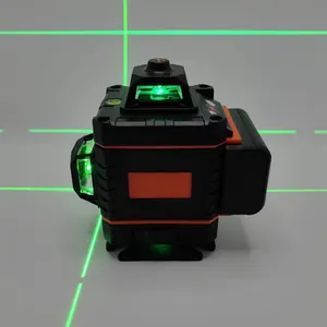 Laser dinding profesional, Level 16 garis 4d 360 sinar hijau otomatis meratakan putaran, Laser Level Laser silang vertikal