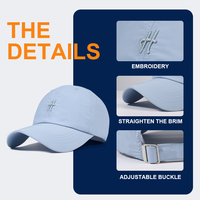 Casquettes avec logo personnalisé, 100% polyester twill, motif sportif, imperméables, légères, respirantes, broderie 3D, boucle en métal