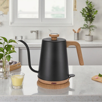 110V/220V rétro bouilloire électrique 1.0L col de cygne mince bouche théière infusion à la main cafetière chauffage rapide bouilloire avec thermomètre