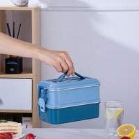 Boîte à lunch en acier inoxydable anti-fuite avec fermeture hermétique, design chauffable, écologique, durable, capacité 700/1400 ml, emballage carton