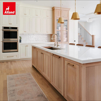 Armoires de cuisine contemporaines Allandcabinet de style Shaker, à deux tons, peintes en crème beige, en bois naturel d'érable, pour l'Australie