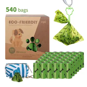 Fournitures pour animaux de compagnie Sacs poubelles parfumés pour chiens Sac à crottes personnalisé Sacs de déchets compostables biodégradables pour chiens
