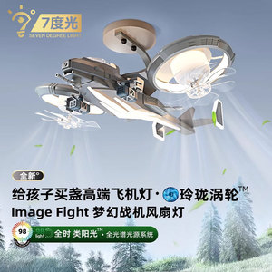Plafonnier ventilateur avion Dream Fighter pour <span class=keywords><strong>chambre</strong></span> d'enfant, <span class=keywords><strong>chambre</strong></span> de garçon, protection oculaire - Product Image 1