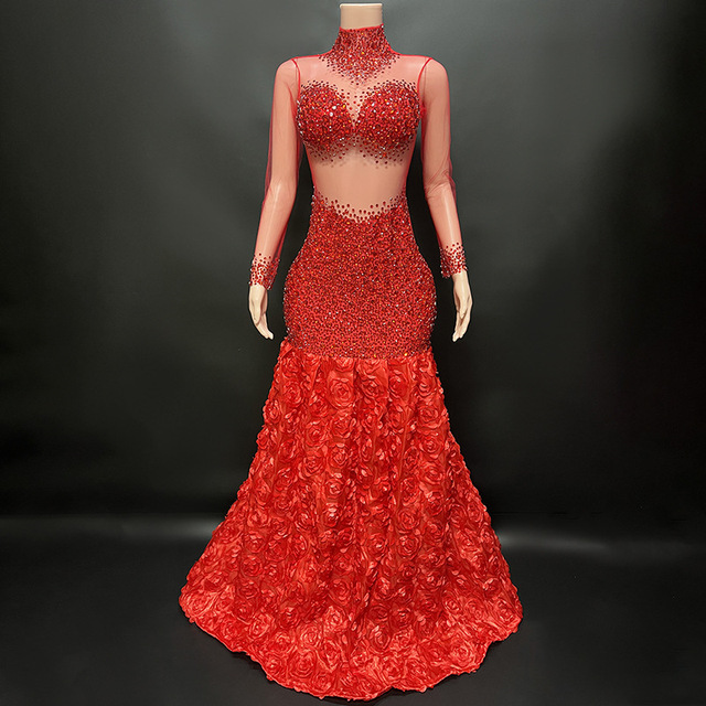 New Arrivals 2025 Women Clothing Red Dresses Women Party Evening Elegant Sexy Long Sleeve Sequin Dress Plus Size