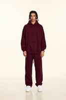 Sweat à capuche personnalisé pour homme, style américain, hiver, couleur unie, col montant, coupe oversize, décontracté, doublure polaire, 100% coton