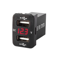 Pengisi Daya Mobil USB Ganda dengan Voltmeter LED DC 12V 24V 5V 2.1A Per Port Adaptor Pengisi Daya USB Soket Mobil Cocok untuk Toyota Hilux Vigo