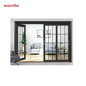 Aluminium Double Open Folding Swing Door Glass PT / PD Door For Kitchen And Bathroom