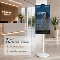 TV Pintar Portabel 27 Inci Layar Sentuh Android dengan Kamera, Baterai, dan Roda untuk Rumah dan Kantor
