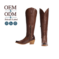 Bottes de cowboy marron châtain de haute qualité CHENO pour femme, élégantes pour les concerts, chaussures de scène au design moderne