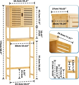 Armoire de rangement pour salle de bain, armoire à 2 portes en <span class=keywords><strong>bambou</strong></span>, organisateurs de rangement, conteneurs de rangement, accessoires de salle de bain, meubles de salle de bain - Product Image 3