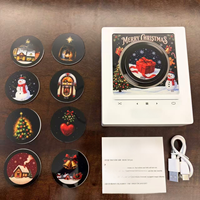 Boîte à musique personnalisée en acrylique vierge avec capteur NFC, disque rotatif, aimant de réfrigérateur, veilleuse, enregistreur de CD et disques remplaçables pour mariage