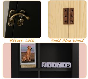 Nouvelle conception, boîte à souvenirs pour animaux de compagnie en bois de pin massif de 12x16 pouces avec étagères réglables, boîte de présentation personnalisée - Product Image 5