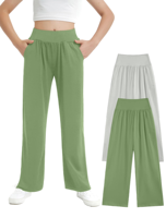 Pantalon large décontracté pour filles, léger et doux, avec logo personnalisé, en coton, pour femmes