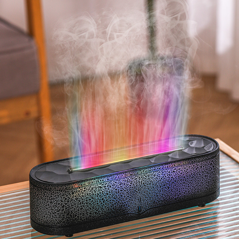 Creative 3D Aroma Machine Colorful Desktop Simulation Flame Night Light USB Powered for Home Bedroom Ambiance