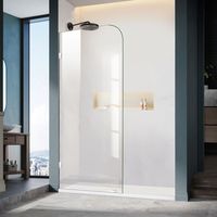 Panneau de douche en verre simple sans cadre, verre trempé épais pour salle de bain