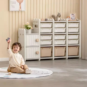 Armario <span class=keywords><strong>de</strong></span> Almacenamiento <span class=keywords><strong>de</strong></span> Juguetes para Niños con Puerta, Organizador <span class=keywords><strong>de</strong></span> Juguetes para Niños, Estante con Contenedores <span class=keywords><strong>de</strong></span> Plástico Extraíbles para Sala <span class=keywords><strong>de</strong></span> Juegos - Product Image 1