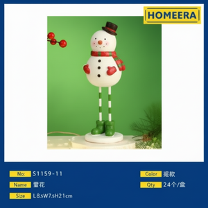 Adorno de muñeco de nieve de resina de colores mezclados L8xW7xH21cm decoración novedosa y creativa para el hogar - Product Image 1