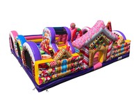 Grande structure gonflable de terrain de jeu Candy Land avec obstacles, château gonflable Candy Land pour tout-petits