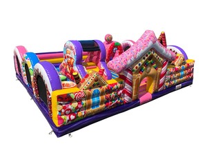 Grande structure gonflable de terrain de jeu Candy Land avec <span class=keywords><strong>obstacles</strong></span>, château gonflable Candy Land pour tout-petits - Product Image 4