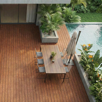 Plancher de terrasse en WPC moderne, carré, étanche, à clips, prix usine, gaufrage 3D, composite extérieur longue durée 25 ans