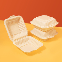 Saizhuo Boîte à lunch jetable biodégradable avec amidon de maïs MFPP Contenant à emporter compostable à clapet avec couvercle