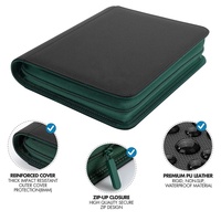 Carpeta para Tarjetas Coleccionables Poke Mon Tcg Yugioh, Ultra 4 Bolsillos PRO, Material PU, Cierre de Cremallera