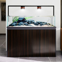 Nouveau Aquarium Intelligent de Luxe Moderne pour Salon, Bassin d'Eau Douce Domestique en Verre Ultra Blanc, Grand Filtre de Fond pour Paysage Naturel