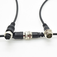 Connecteur de câble femelle GX12 Contacts 4 broches moulé non blindé sur le câble IP68 GX12 câble étanche