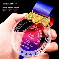 Plaques de médailles en cristal personnalisables, cadeaux pour la Journée des sports des enfants, médailles de compétition de basket-ball et de football