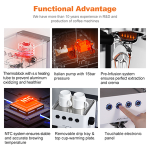 Máy pha cà phê Ý Gemilai CRM3005G tốt nhất, nhỏ gọn, tự động và bán tự động, dành cho văn phòng và gia đình - Product Image 4