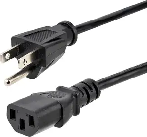 YILUN 5ft 18 AWG 3-prong SJT SJTW NEMA 5-15P To IEC C13 Power Cord TV Computer Supply Cable With ETL