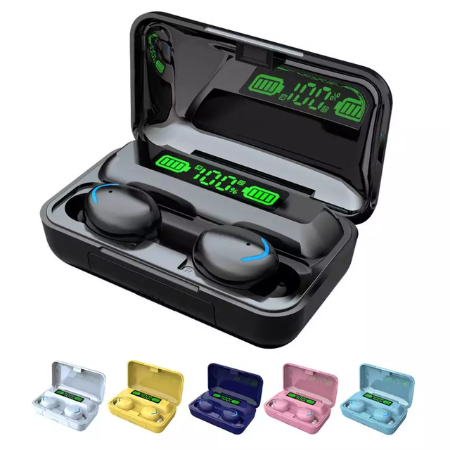 F9 Headphones Led Mini F9-5 BT Earbuds 5.0 TWS In-Ear Headphones with 800mAh Charging Case