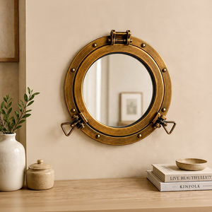 Handcrafted Antique Brass Nautical Porthole <b>Mirror</b> <b>Round</b> <b>Wall</b> <b>Mirror</b> Marine Ship Window Style Decorative Coastal Home Decor - Product Image 2
