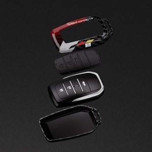 Funda de Fibra de Carbono para Llave de Coche Toyota Corolla, Land Cruiser, Fortuner, Camry, Yaris, Sienna, Alphard, Cross, Hilux, Prado, <span class=keywords><strong>Crown</strong></span> - Product Image 2