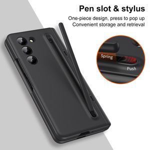 Coque de protection magnétique intégrée avec film de protection et support pour stylet pour Z Fold7/6, motif animalier, compatible Z Trifold - Product Image 2