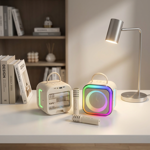 Altavoz Estéreo para Exteriores K89 <span class=keywords><strong>con</strong></span> Iluminación LED RGB, Recargable, para Fiestas, Karaoke Privado, Micrófonos Inalámbricos - Product Image 2