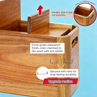 Porte-ustensiles de cuisine en bois pour comptoir ou plan de travail, porte-ustensiles en bois, récipient en bois rustique extra large