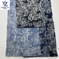 Tissu en jean jacquard tissé sergé de haute qualité, écologique, à motif floral, lavé, personnalisable pour sacs de garçons et de filles