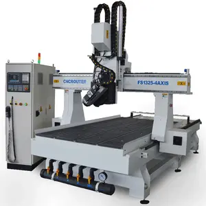 High Tech ATC 4 Axis Vertical Horizontal CNC Machine Center Wood Router