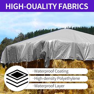 10x20FT bâches étanches 16 Mil bâche en poly robuste bords renforcés œillets en laiton bloquant les UV technique tissée résistante à la déchirure - Product Image 3