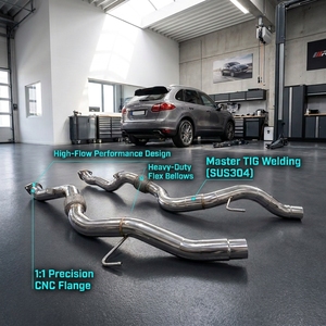 Tuyaux d'échappement haute performance pour <span class=keywords><strong>Porsche</strong></span> <span class=keywords><strong>Cayenne</strong></span> 958 3.6L 2011-2017, en acier inoxydable, amélioration de la puissance - Product Image 1