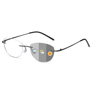 <span class=keywords><strong>Gafas</strong></span> Fotocromáticas Unisex B6035 con Marco Dorado Delgado, 1 Pieza, Lentes Cuadradas de Metal para Miopía, Lentes Reemplazables para Hombre y Mujer B6035 - Product Image 5