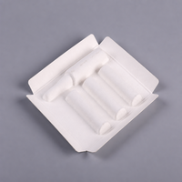 Plateau d'insertion cosmétique en pulpe moulée écologique, emballage en bagasse de canne à sucre pour flacons et ampoules de soins de la peau