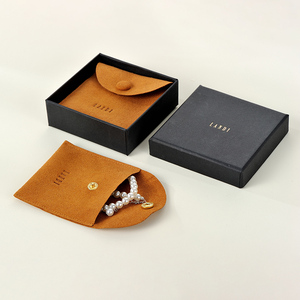 Factory Luxury Brown Small Microfiber <b>Earring</b> Packaging Bag <b>Gift</b> <b>Box</b> Necklace Jewelry Packaging <b>Box</b> - Product Image 2
