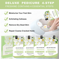 Produits de soin des pieds personnalisés de marque privée, trempage aux herbes, gommage au sel marin, masque hydratant, ensemble de spa pédicure de luxe en 4 étapes