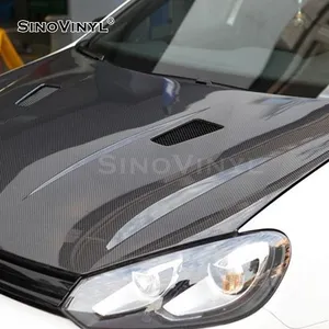 SINOVINYL自己粘着性自動全身装飾ステッカー5D車カーボンファイバービニールPVCドライスティックとヒートガンブラック200ミクロン