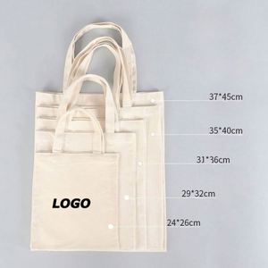 กระเป๋าผ้าแคนวาสสั่งทำพร้อมโลโก้สำหรับนักเรียน กระเป๋าช้อปปิ้งผ้าฝ้ายนำกลับมาใช้ใหม่ได้สำหรับของขวัญส่งเสริมการขาย - Product Image 1