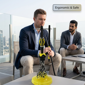 Expédition rapide : Ensemble chicha en verre avec motif flamme tricolore, en métal démontable, à un tuyau, avec foyer en argile, Nargile Sheesha, <span class=keywords><strong>Prix</strong></span> <span class=keywords><strong>de</strong></span> gros - Product Image 3
