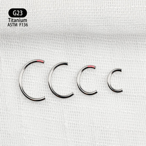 G23 Titanium U Shaped Horseshoe Rod Nose <b>Ring</b> <b>Lip</b> <b>Ring</b> 6mm 8mm 10mm 12mm ASTM F136 Body Jewelry - Product Image 2